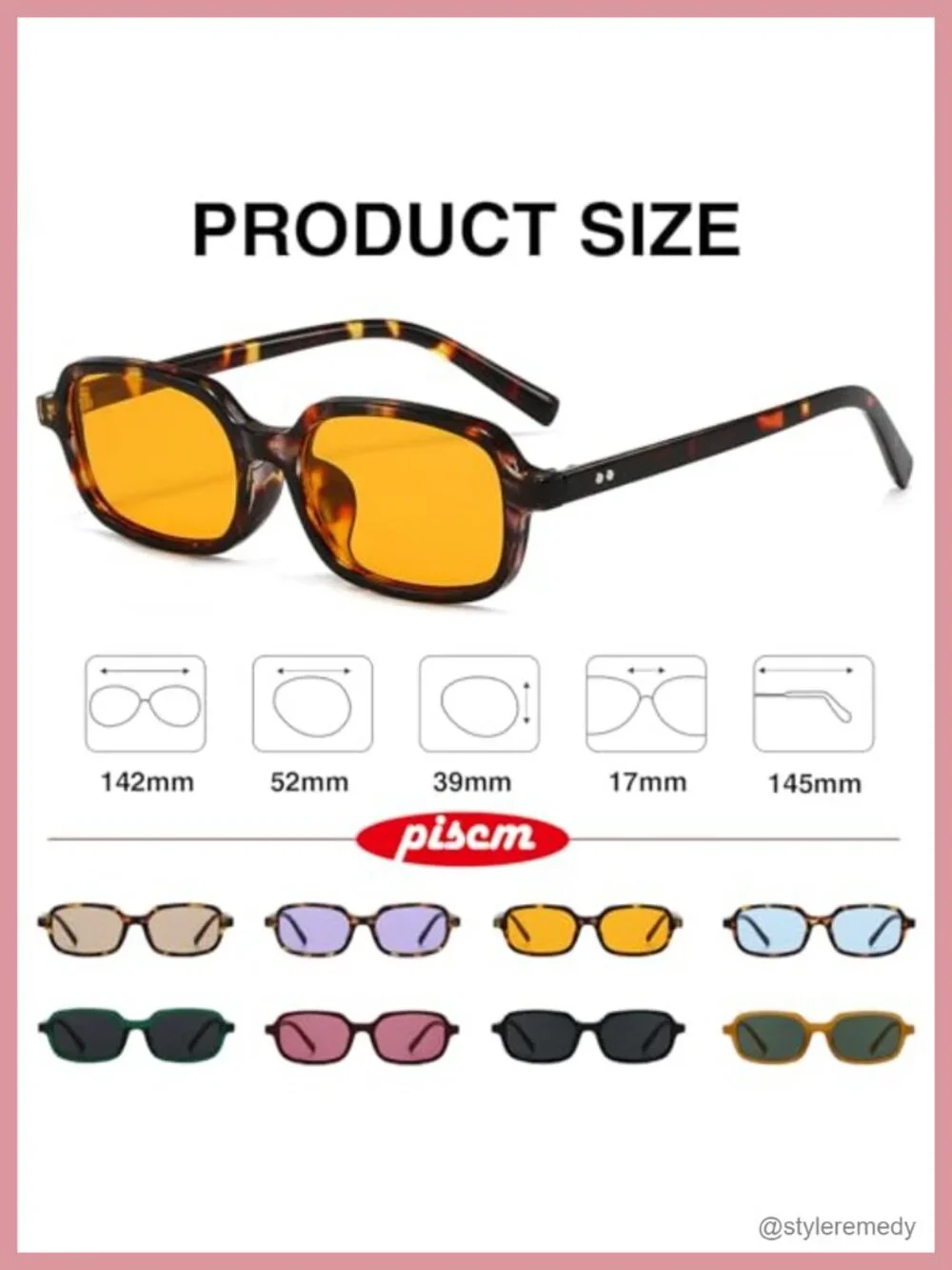 Retro Rectangular Small Square Sunglasses UV400 Lenses